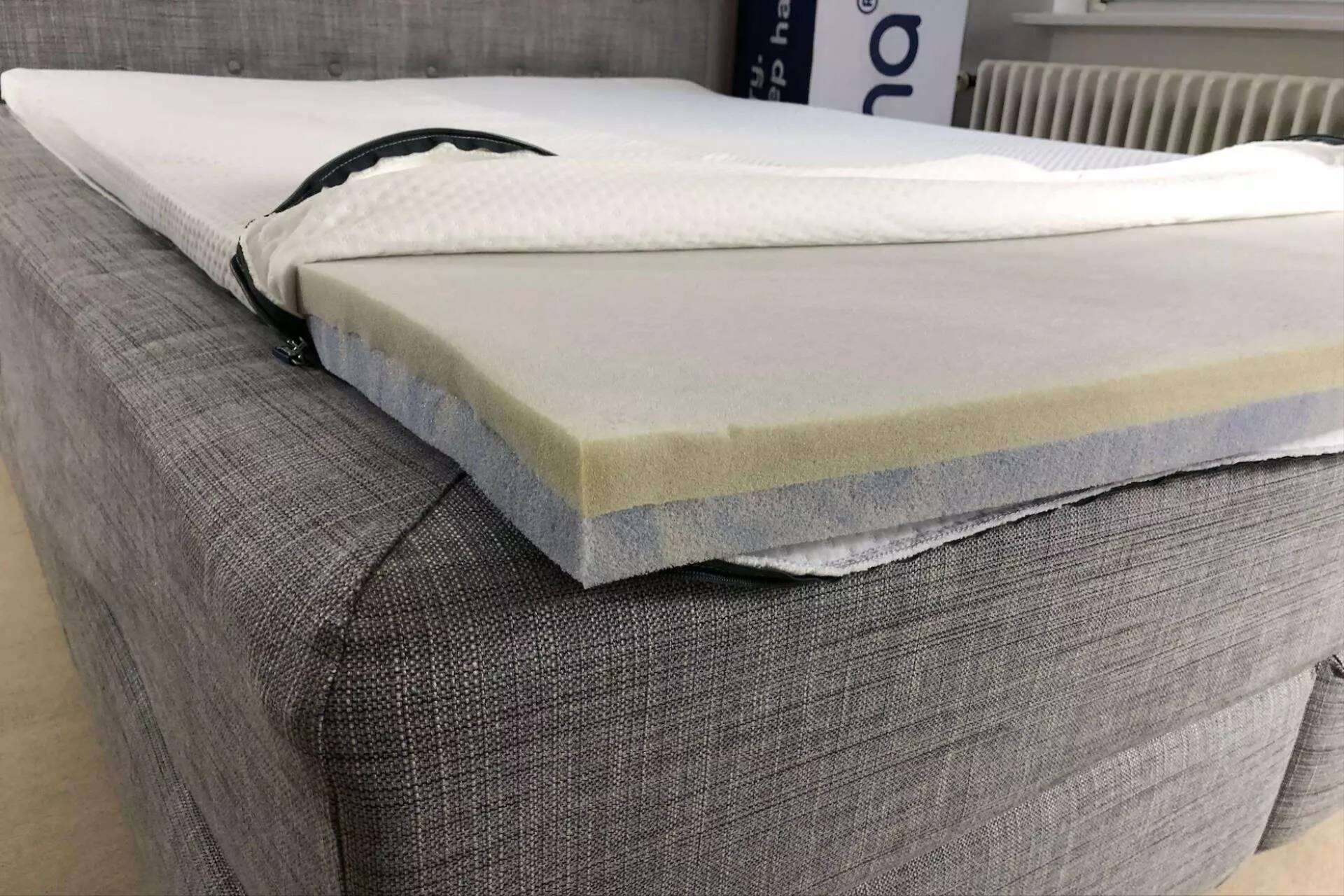 Twee verschillende schuimlagen Emma Topper